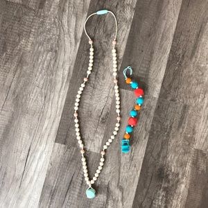 Teething necklace and pacifier clip